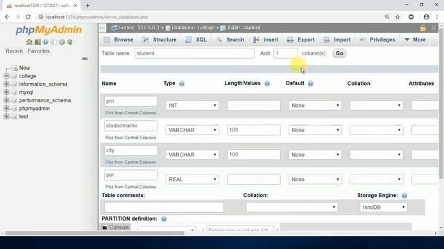 Creating database in mysql,php PDO