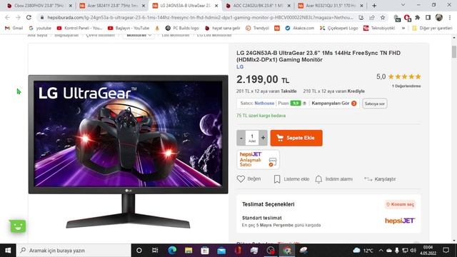 FİYATI DÜŞEN OYUNCU MONİTÖRLERİ | FİYAT PERFORMANS | Monitör, Oyuncu monitörü, смотреть онлайн