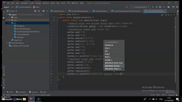 Praktikum 4 Java Intellij IDEA 2020 Implementasi Linked List смотреть онлайн