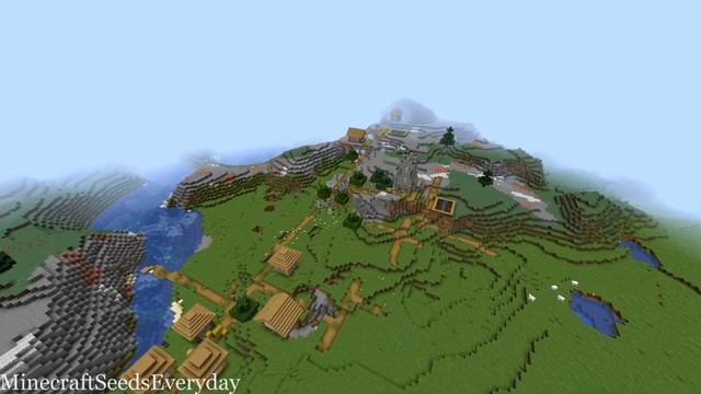 Minecraft Java 1.16.2 Seed: Stronghold, zombie dungeon, and mineshaft collide under the village смотреть онлайн