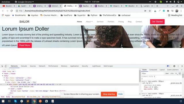 Bootstrap example live website development using HTML and CSS | for ...