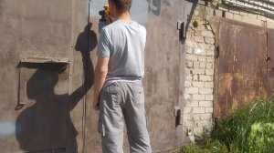 Электрический краскопульт Вихрь ЭКП-400. Демонстрация работы.