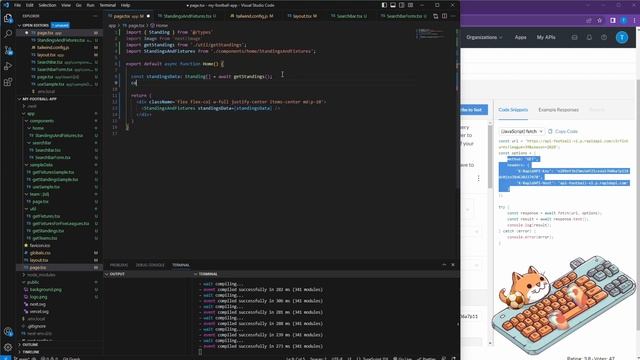 ASMR coding - Next.js Football Website using Typescript, TailwindCSS and API-Football - No Talking