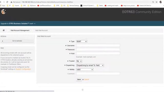 OTRS IMAP Configuration смотреть онлайн
