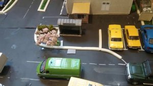 Доработки, обновления на макете. Остановка, Комус! Макет города 1/43.