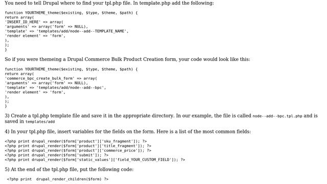Drupal: Drupal Commerce: Theming the Add Products form (Bulk Production Creation) (2 Solutions!!)