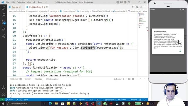 Fire Notification using Firebase Cloud Messaging in React Native Typescript #53 | Dr Vipin Classes смотреть онлайн