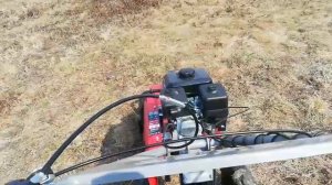 Кошение прошлогоднего сухостоя, косилка "терминатор" мотоблок зубр мтб 400 с понижающей передачей.