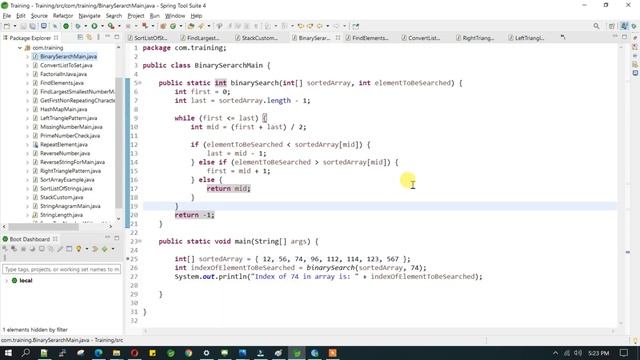 Binary search implementation in java | most important java coding questions