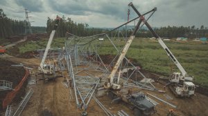 Сборка нижней секции анкерно-угловой опоры УС500-В