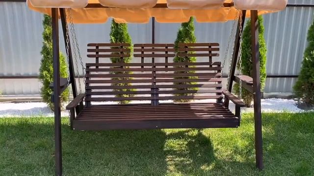 Садовые качели 0073 (раскладные с тентом и съёмными подголовниками) смотреть онлайн