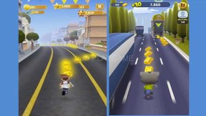 Bus rush vs talking gold run || Android iPad iOS Gameplay HD IP PLAYGAME