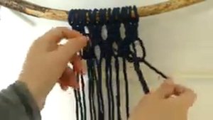 Как плести макраме - фоновый узор из плоских узлов 2