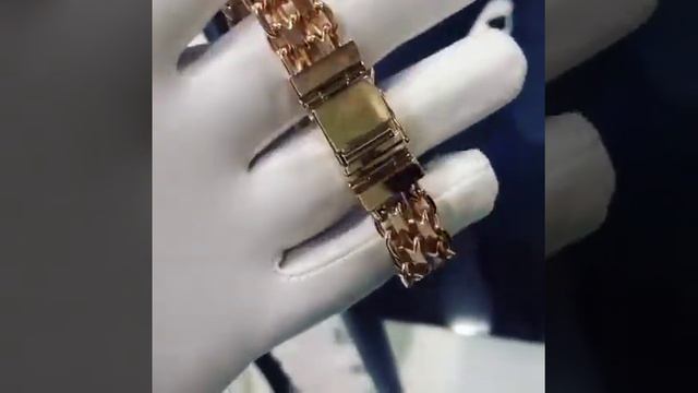 Мужской золотой браслет. 55 грамм, замок коробочка на шарнирах. Золото 585 проба. смотреть онлайн