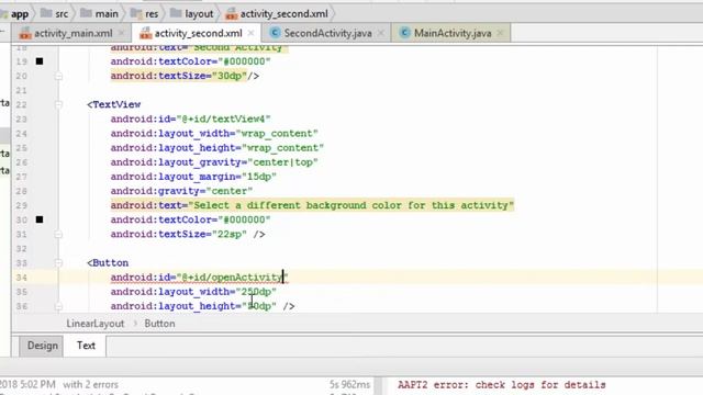 Android Studio tutorial for StartActivityForResult смотреть онлайн