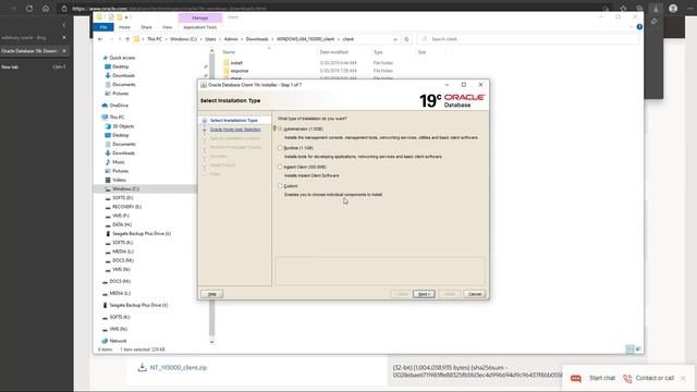 Oracle 19c  Client installation on Windows  || 19c  software download + Installation
