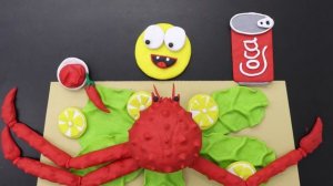 Funny Mukbang Pacman Eating Giant Super Giant King Crab | Pacman Stopmotion Game