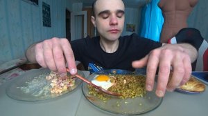 МУКБАНГ КУРИЦА ЖАРЕНАЯ /ЯИЧНИЦА / ГРЕЧКА / УЛИТКА С МЯСОМ САЛАТ / ОБЖОР / EATING / Mukbang ASMR АСМР