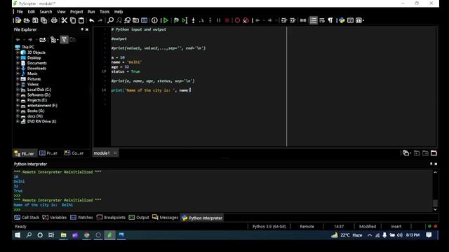Python tutorials in Hindi #6. Input and Output in #Python