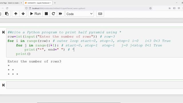 L 29: Python Program to Print Half Pyramid Using * | Printing Patterns in Python