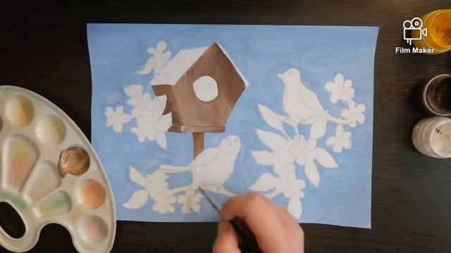 Мастер-класс «Скворечник». Гуашь.
