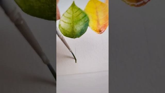 ? How to paint Ombre Autumn Leaves tutorial for beginners #watercolor #painting #drawing #art