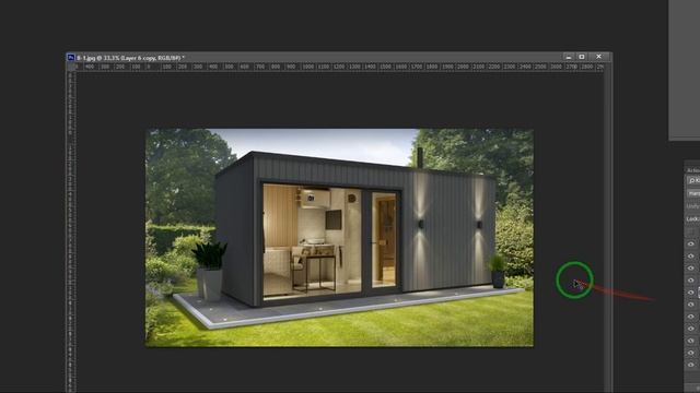 обработка в Photoshop визуализации в SketchUP+V-Ray смотреть онлайн