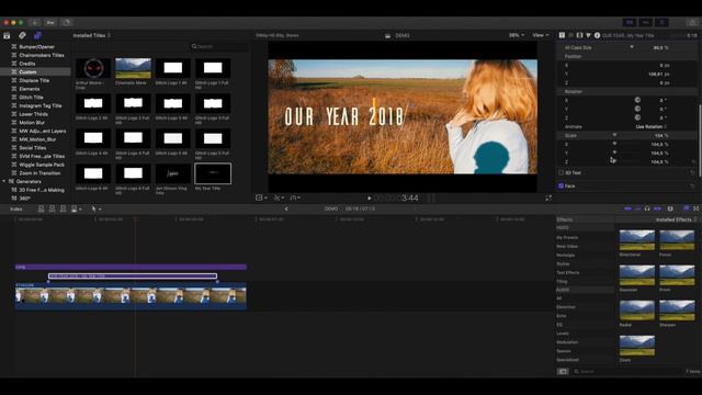 АНИМИРОВАННЫЕ ТИТРЫ В FINAL CUT PRO X (ANIMATED TITLES IN FCPX) смотреть онлайн