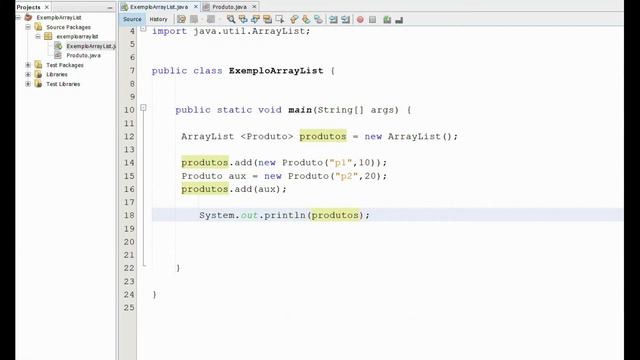 Java - ArrayList com Objetos