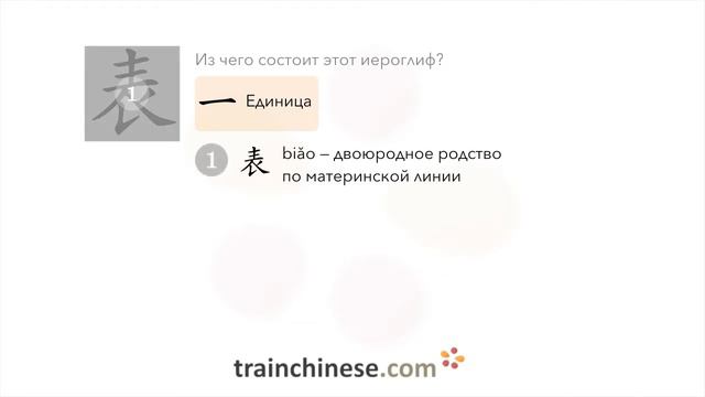 Как пишется 表 (biǎo) – часы; форма — порядок черт, ключ, примеры и произношение смотреть онлайн