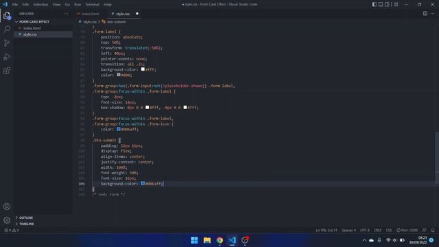 Form Card Effect - HTML CSS Javascript