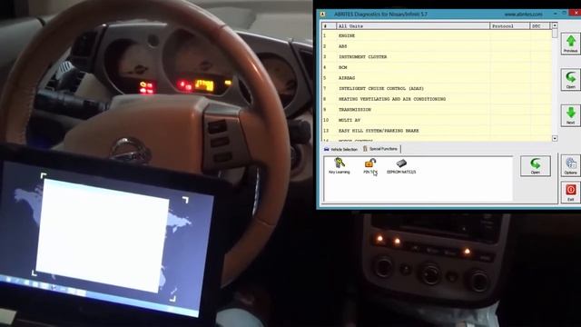 Muestra ejemplo Programación llave Nissan Murano procedimiento por OBD diagnóstico