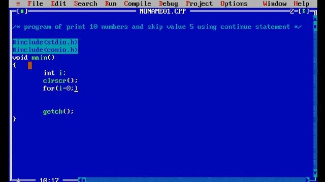 continue statement in c with Program