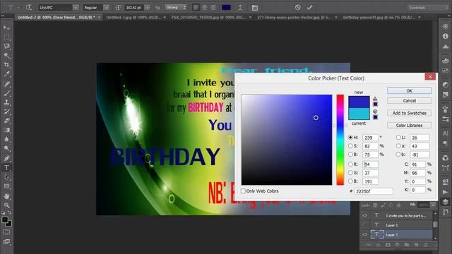 HOW TO DESIGN A BIRTHDAY INVITATION WITH PHOTOSHOP смотреть онлайн