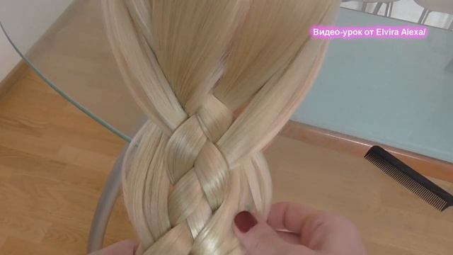 ?НОВЫЙ ВАРИАНТ КОСЫ ИЗ 5 ПРЯДЕЙ. ?ОЧЕНЬ ПРОСТО,? HAIR TUTORIAL смотреть онлайн