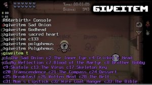 HOW TO GIVE ITEMS! :: Binding of Isaac: Debug Console Tutorials :: 1