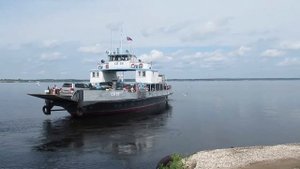 Волга паром лето Прибытие парома Козьмодемьянск Коротни