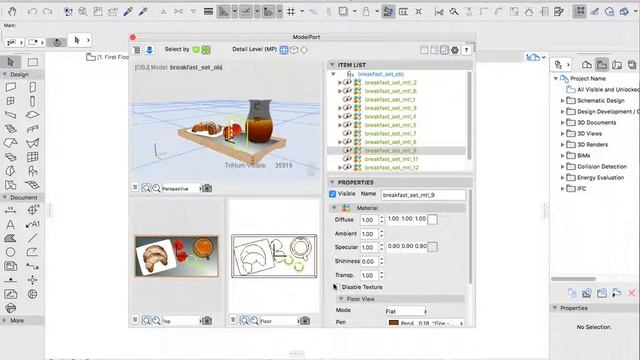 Editing Object Properties in ModelPort for ARCHICAD смотреть онлайн