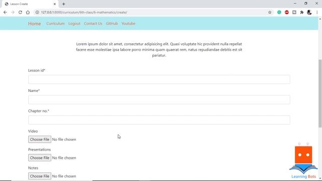django full stack web development | School Learning Management System