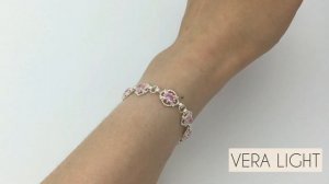 Серебряный браслет с розовыми фианитами VERA LIGHT