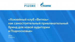 «Хоккейный клуб «Витязь» как самостоятельный привлекательный бренд для новой аудитории в Подмосковье