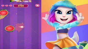 Моя Говорящая Анджела 2 Коктейль с Раздвоением и игра в Нарезку Фруктов