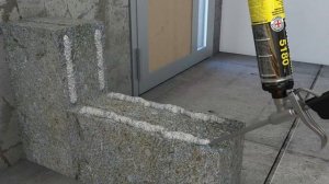 Приклеивание шлакоблока клей пеной PURAFOAM 5180