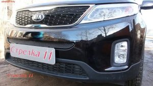 Защита радиатора Premium для KIA SORENTO с 2014г.в. (Черная) - strelka11.ru