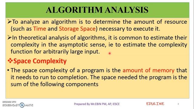 DS - MODULE 1 - TOPIC 1 - ALGORITHM & ALGORITHM ANALYSIS
