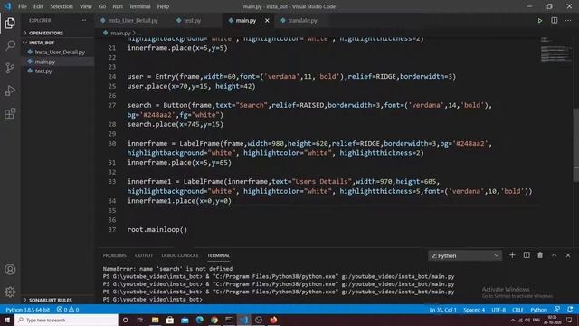 Instagram Bot Using Python || Insta User Detail by Python смотреть онлайн