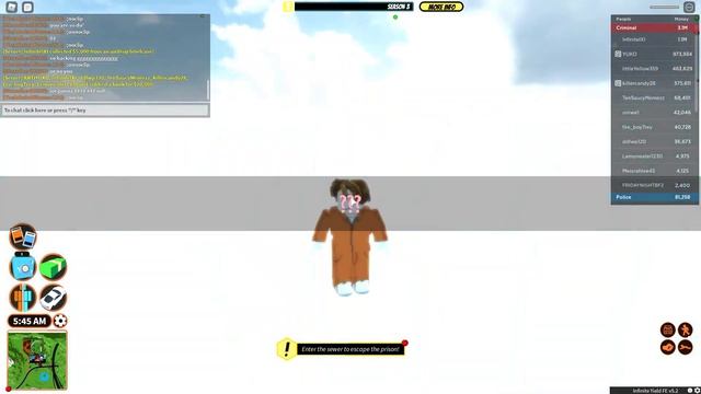 Roblox | Playing Jailbreak With Infinite Yield Hacks смотреть онлайн