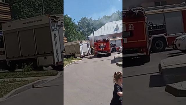 Пожар в Бирюлёво восточном (Поселок Загорье)