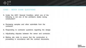 Architect's Duties - Construction Documents Mock Exam - ARE Live