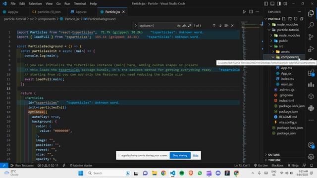 Particle.js Background Animation in your React Project